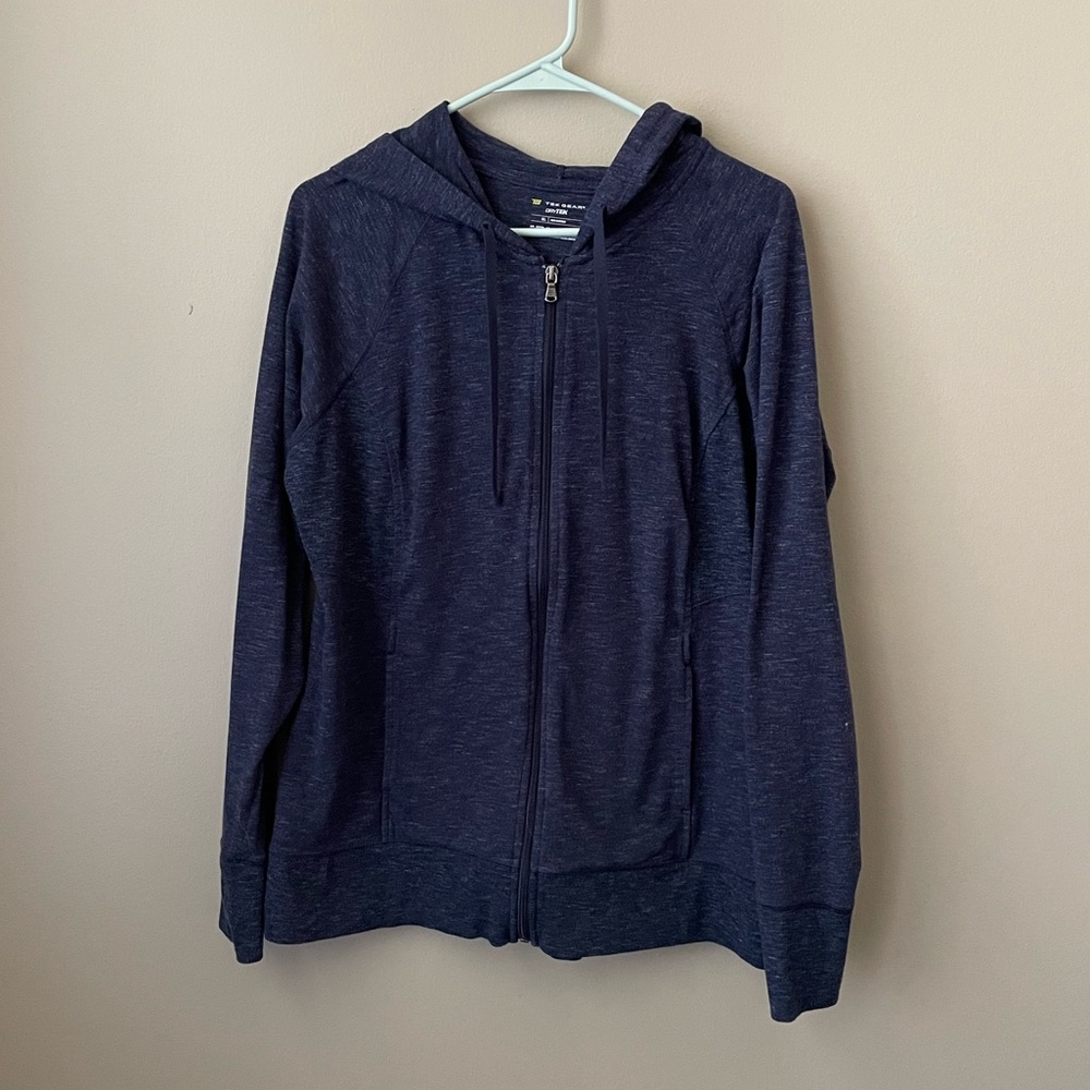XL Tek gear Navy workout zip up hoodie. drytek zipper sweatshirt with pockets